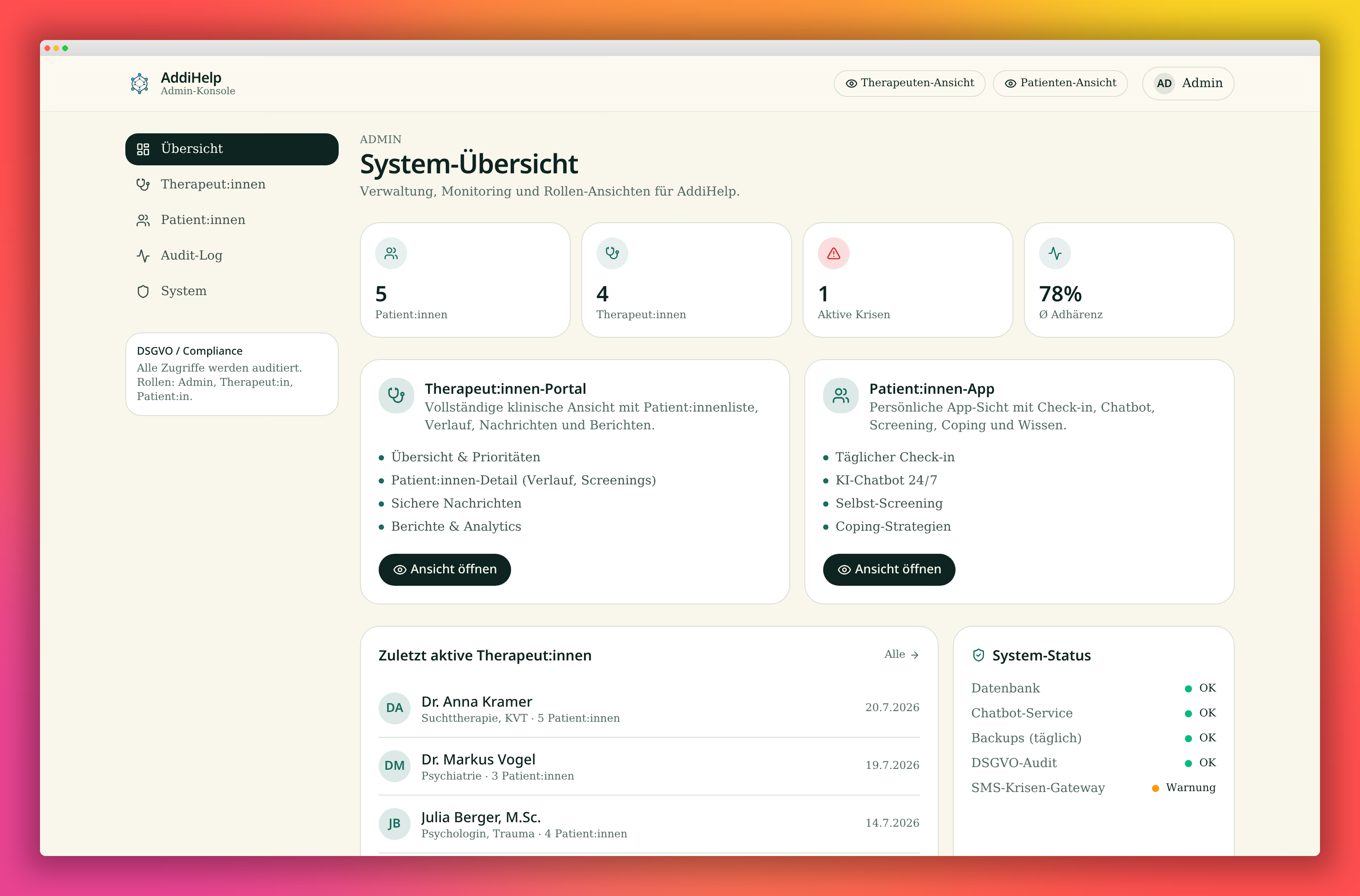 Admin-Konsole
